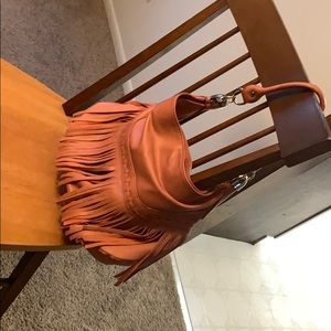 B. Makowski leather hobo bag with fringe